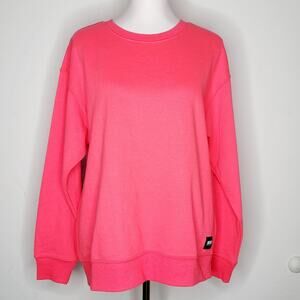 DKNY Sport Sz‎ L Coral Pink Pullover Crew Neck Sweater Sweatshirt Streetwear 80s